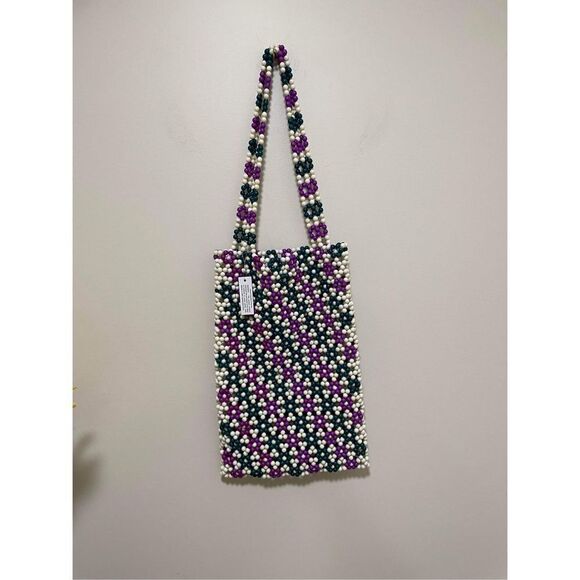 New Urban Outfitters Kai Beaded Tote Bag - Picture 2 of 3